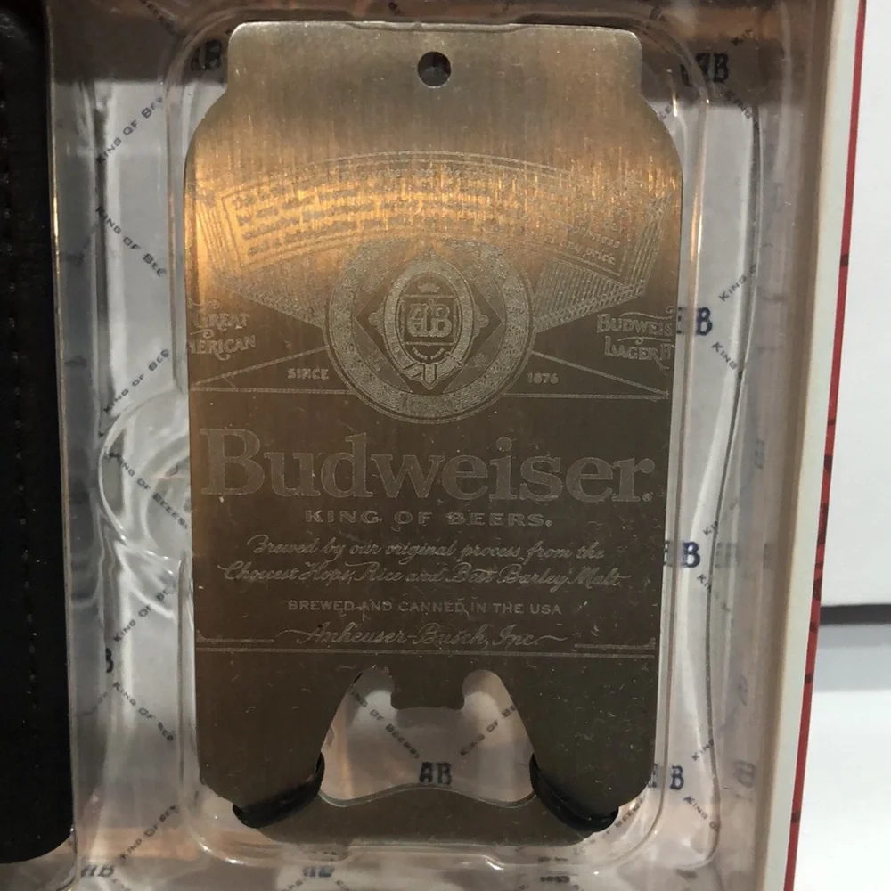 Budweiser bifold wallet‎ and bottle opener set for men new